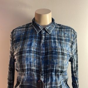 Blue Plaid Shirt NWT XL